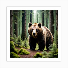 Brown Bear In The Forest 15 Art Print