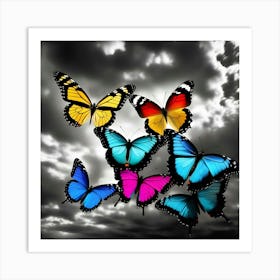 Colorful Butterflies In The Sky 6 Art Print