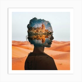 Portrait Of A Woman In The Desert Art Print