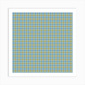 Blue And Yellow Gingham Art Print