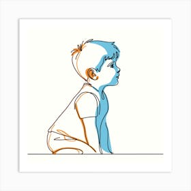 Little Boy Sitting On The Floor Art Print