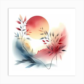 Asian Watercolor Painting 2 Art Print