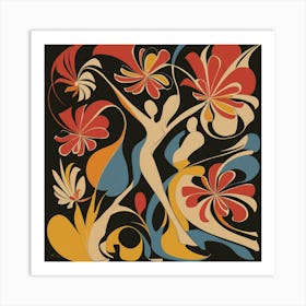 Dancers In Flowers Art Print