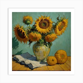 Sunflowers In A Vase 11 Art Print