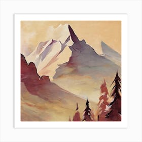 Firefly An Illustration Of A Beautiful Majestic Cinematic Tranquil Mountain Landscape In Neutral Col 2023 11 23t001642 Art Print