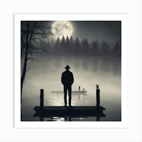 Man On A Dock Art Print