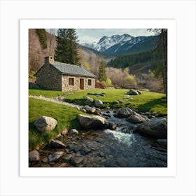 Stone House In The Mountains 2 Art Print