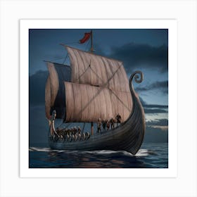 A Striking Image Of A Viking Longship Sailing Brav 2u1rull5th Lpwr09o6 Mq Kj25gs Qqaolcws7hbv Xq Art Print