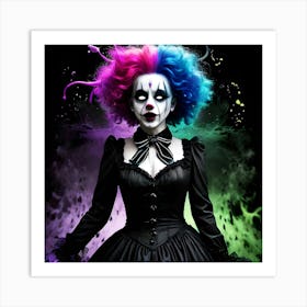 Clown With Colorful Hair Art Print