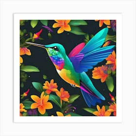 WILD HUMMING BIRD Art Print