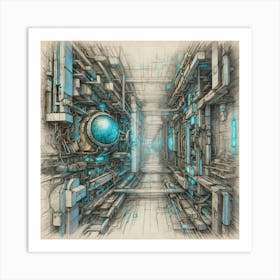 Futuristic Tunnel Art Print