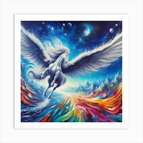 White Pegasus Art Print