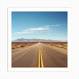 Open Highway Stretching Into The Distance Art Print