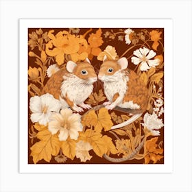 Fall Foliage Mouse Square 3 Art Print