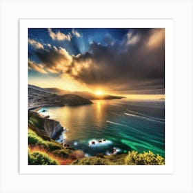 Sunset In Greece Art Print