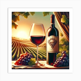 Wine And Grapes 1 Art Print