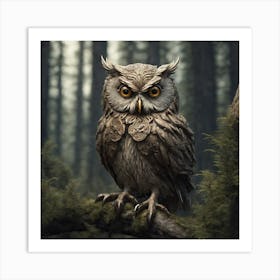 Owl In The Forest 121 Art Print