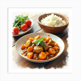 Stew With Carrots And Potatoes Art Print