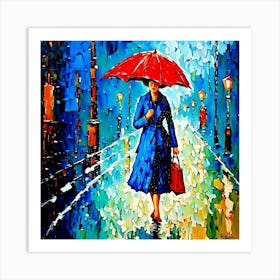 Lady In Blue Art Print