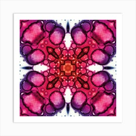 Watercolor Abstraction Pink And Blue Flower Art Print