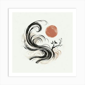 Chinese Ink Painting Yin Yang Art Print