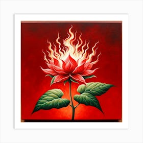 Lotus Flower On Fire 1 Art Print