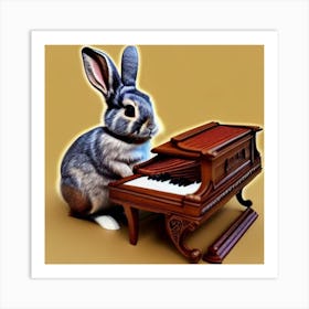 Bunny Playing Piano Art Print