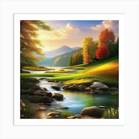 River In Autumn 3 Art Print