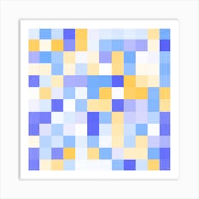 Blue And Yellow Squares Art Print