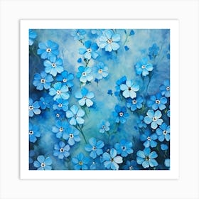 Blue Flowers 11 Art Print