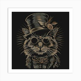 Steampunk Cat 23 Art Print