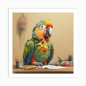 Colorful Parrot Canvas Print Art Print