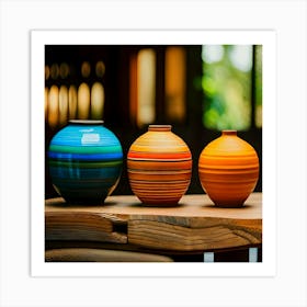 Colorful Symmetry: A Stunning Display of Vases Art Print