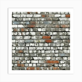 Distressed Brick Tile 3 Art Print