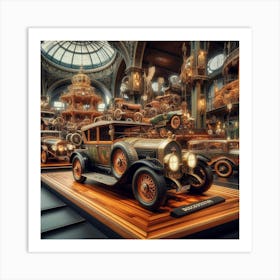 Old Cars In A Museum Art Print
