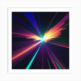 Laser Explosion Glitch Art 18 Art Print