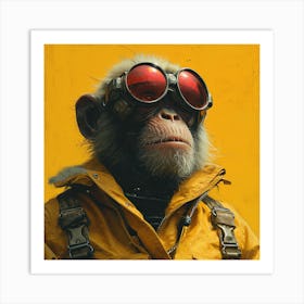 Chimpanzee In Goggles Art Print