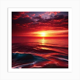 Sunset Over The Ocean 97 Art Print