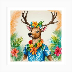 Hawaiian Deer Art Print