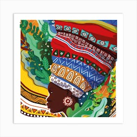 African Pattern Square Art Print