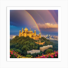 Rainbow Over The Palace Art Print