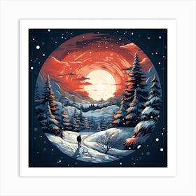 Winter Landscape for Christmas 2 Art Print