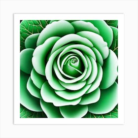 Green Rose 3 Art Print