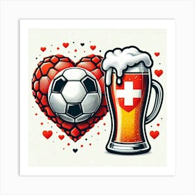 Swiss Beer And Soccer football euro 2024 Art Print