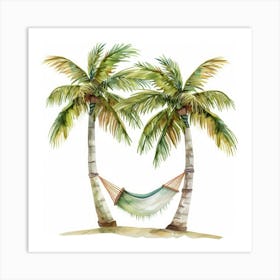 Palm Trees And Hammock 2 Art Print