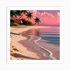 Sunset On The Beach 4 Art Print