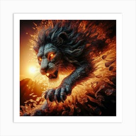 Fire Lion 1 Art Print
