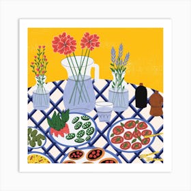 Dinner At Bahaar Square Art Print