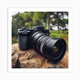 Camera On A Rock Art Print