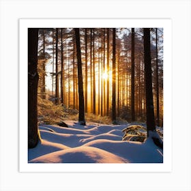 Sunrise In The Forest 40 Art Print